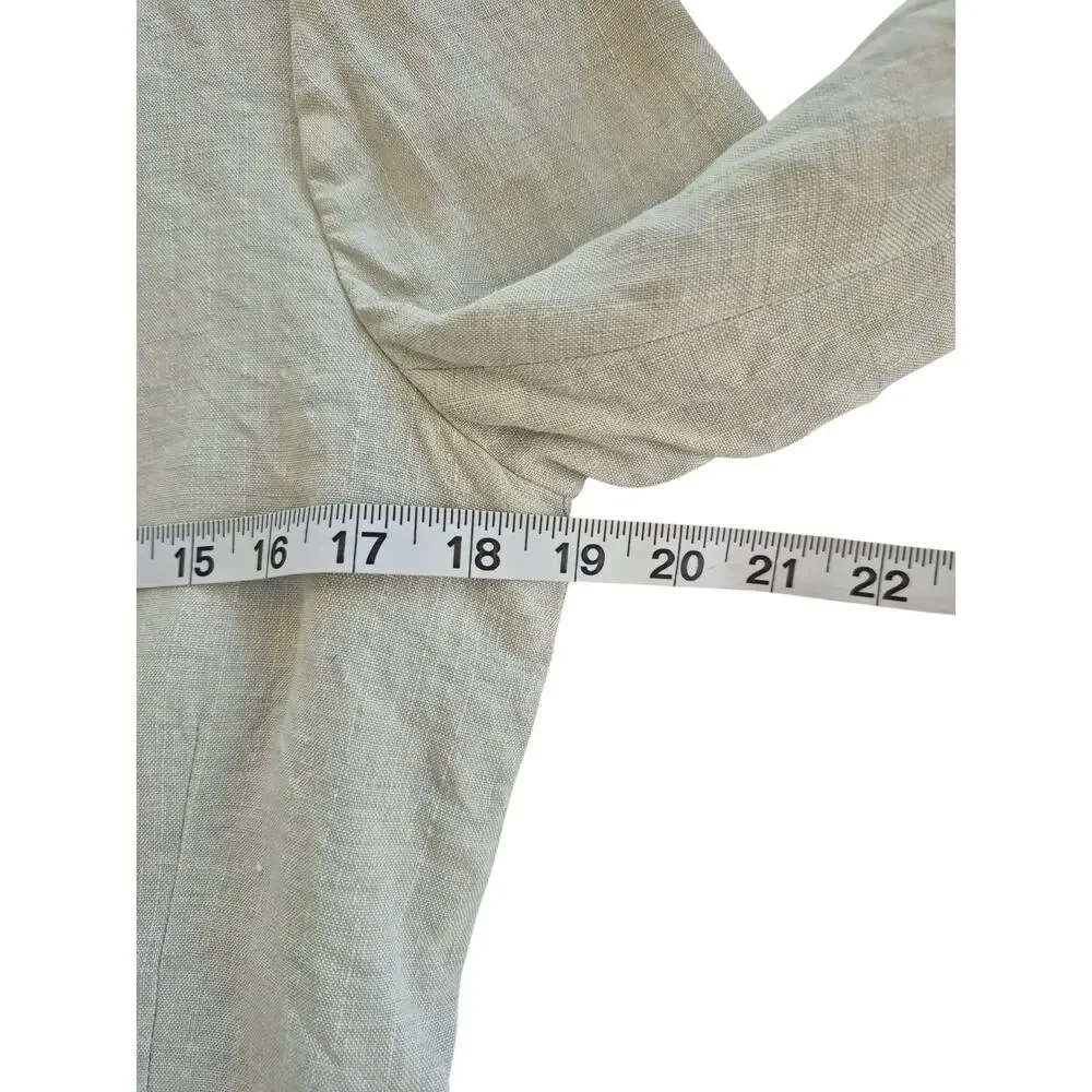 Vintage Lauren Ralph Lauren Linen Blazer Womens Sz 10 Gray Romantic Luxury Y2K
